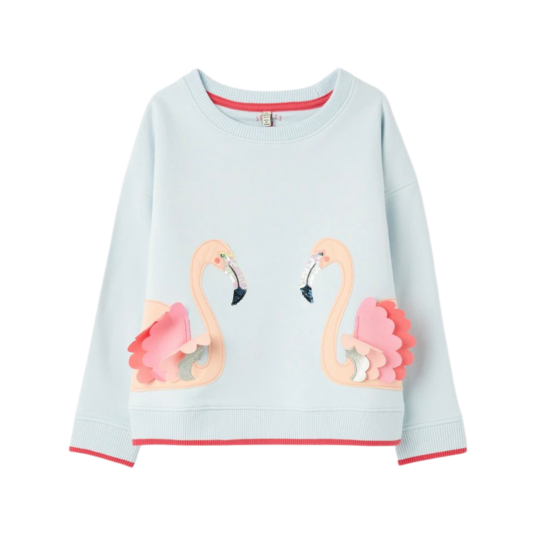Joules Tiana Blue Flamingo Sweater - Willow and Bow Boutique