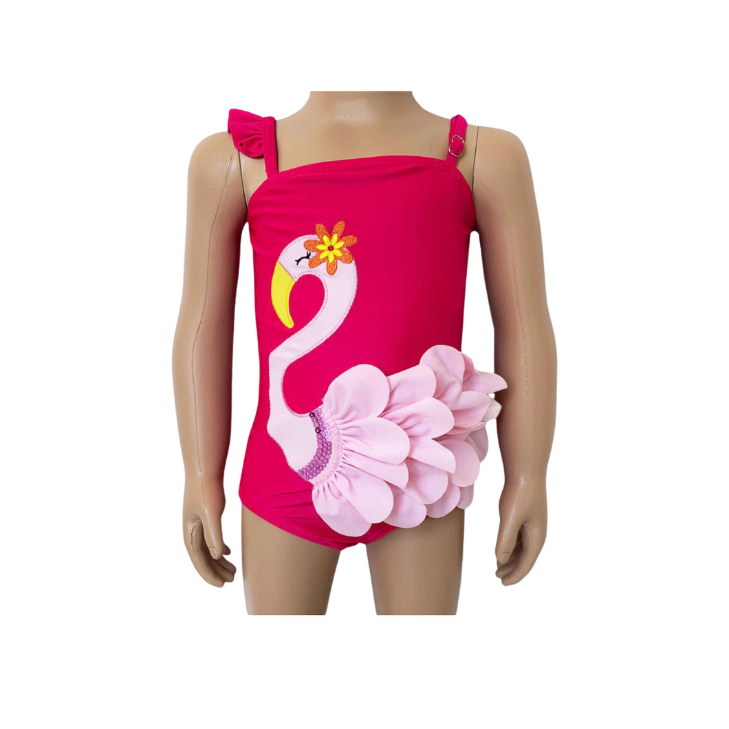 Flamingo Girls Swim Bathing Suite - Willow and Bow Boutique