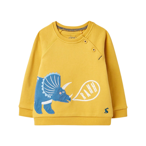 Joules Yellow Baby Dino Sweatshirt - Willow and Bow Boutique