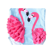 Load image into Gallery viewer, Flamingo 3D Girls Stripe Swimsuit
