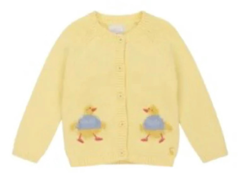 Joules Yellow Duck Cardigan