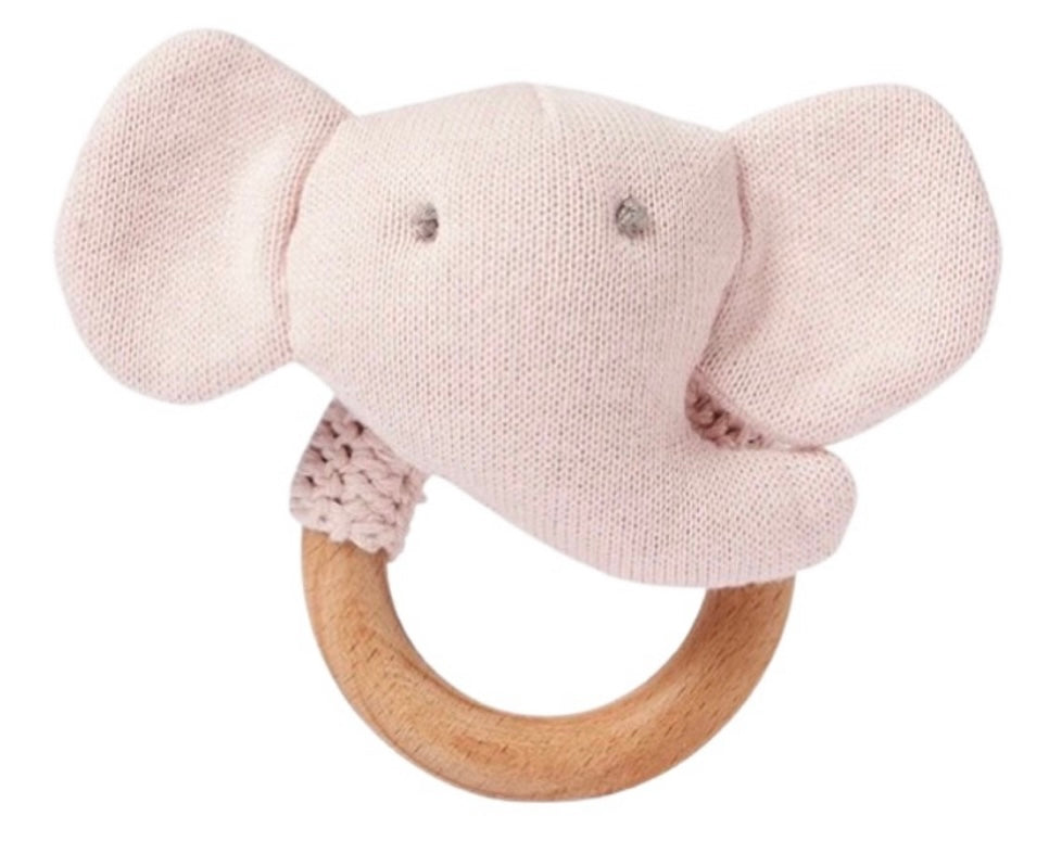 Elegant Baby Pink Elephant Rattle