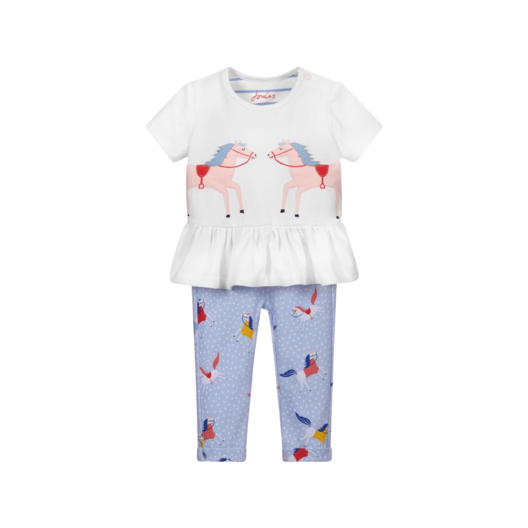Joules Blue Horse Legging Set - Willow and Bow Boutique