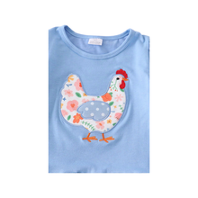 Load image into Gallery viewer, Girls Chicken Appliqué Ruffle Set

